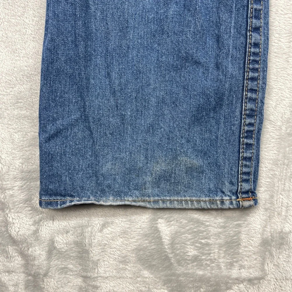 True Religion Straight Leg Jeans Mens 40x32 Blue Medium Wash Distressed Y2K